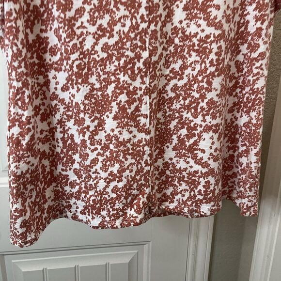 LC Lauren Conrad Floral Short Sleeve Top Boho Cottage Womens Size XL Pink Rust - Picture 7 of 8